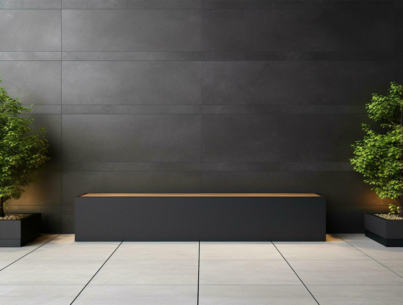 Empty modern interior dark office wall background front view Ai generated photo