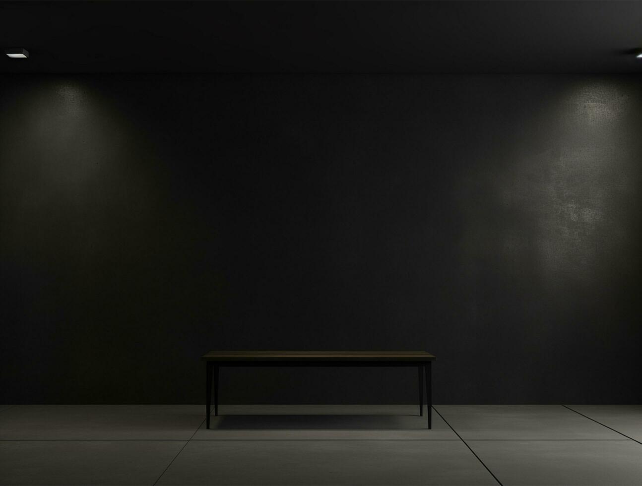 Empty modern interior dark office wall background front view Ai generated photo