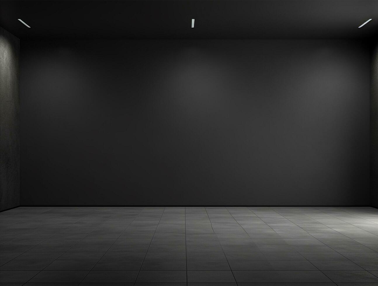 Empty modern interior dark office wall background front view Ai generated photo
