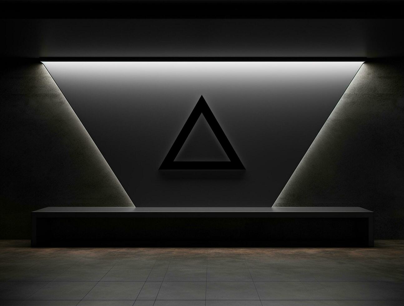 Empty modern interior dark office wall background front view Ai generated photo