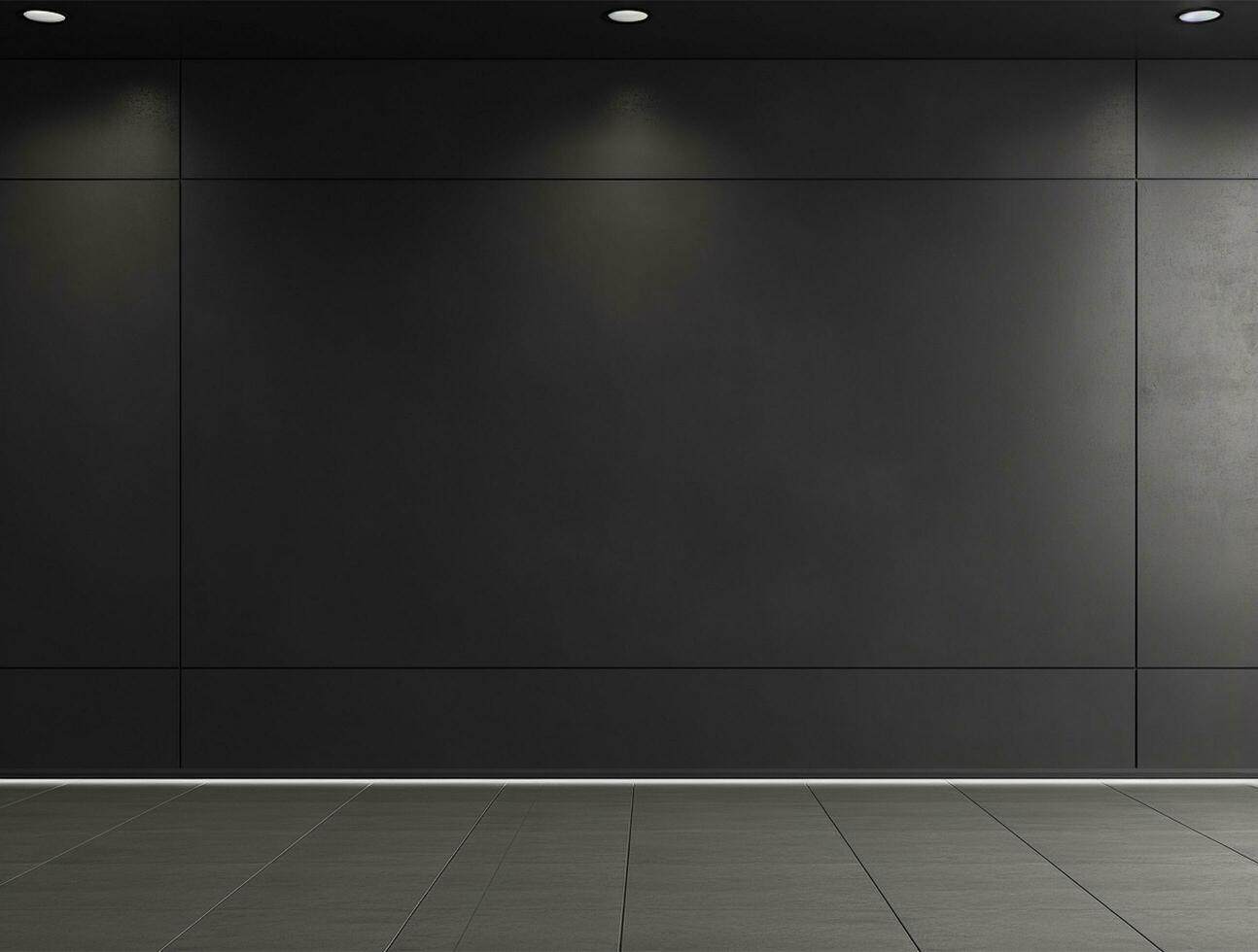 Empty modern interior dark office wall background front view Ai generated photo