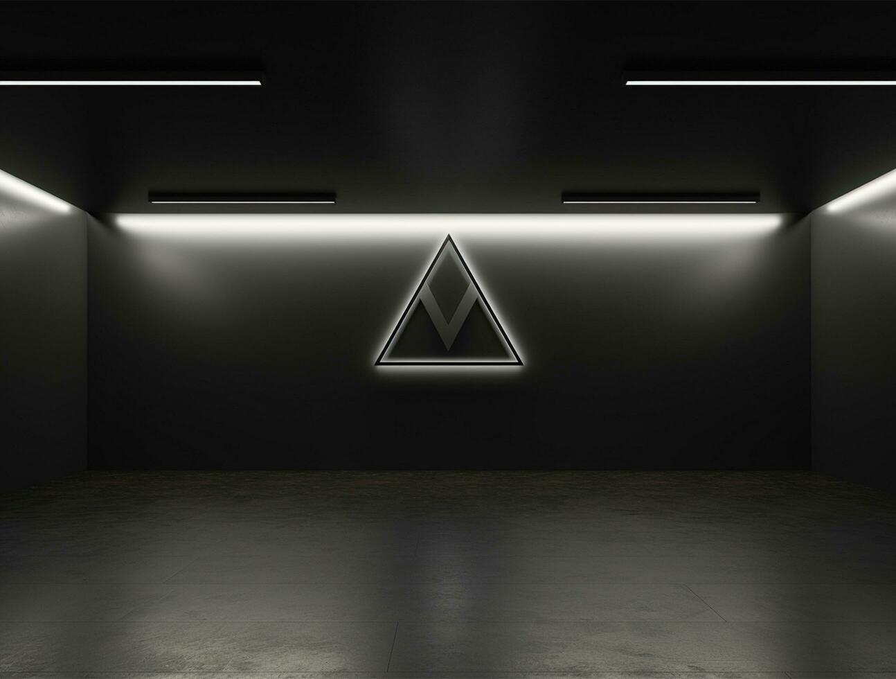 Empty modern interior dark office wall background front view Ai generated photo