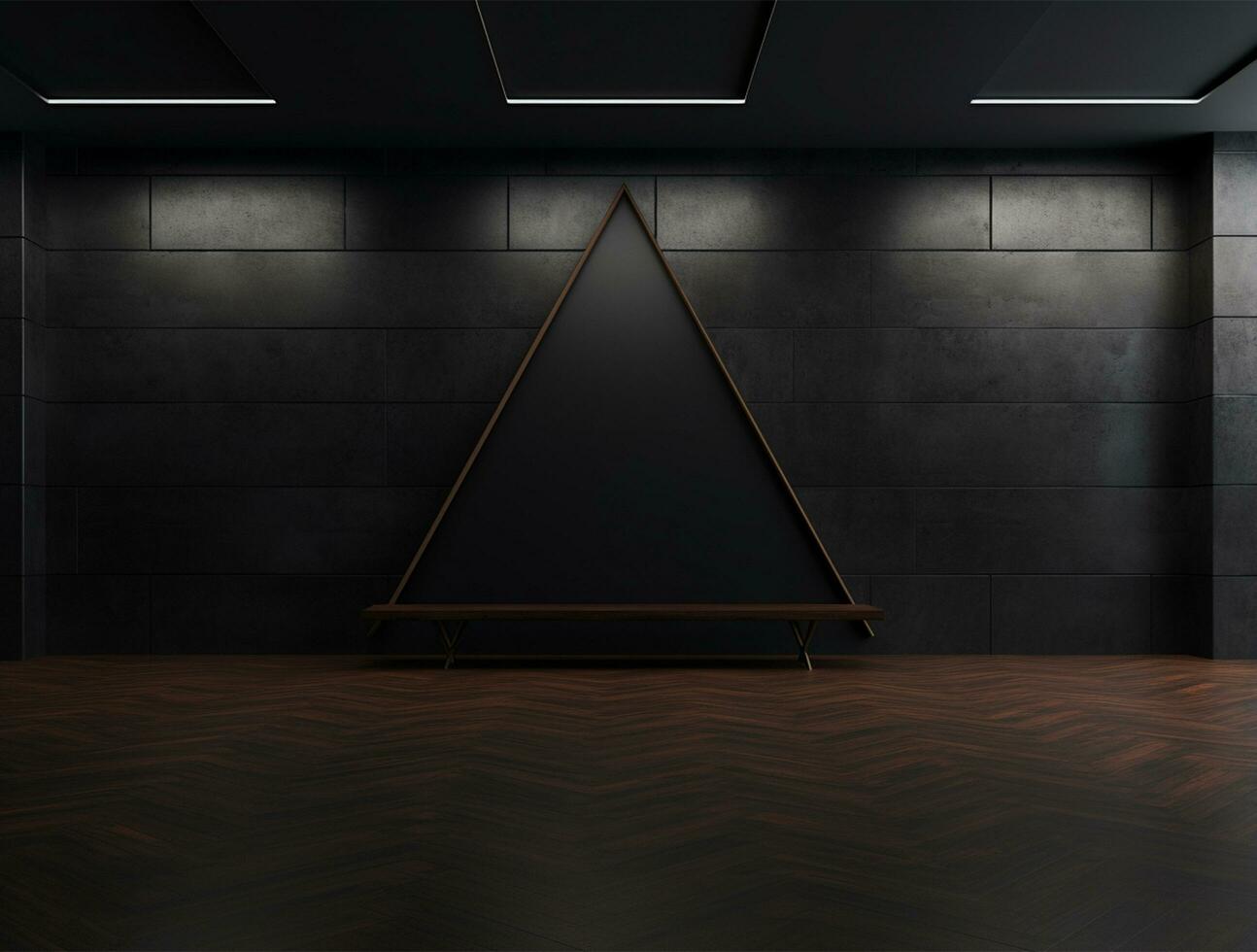 Empty modern interior dark office wall background front view Ai generated photo