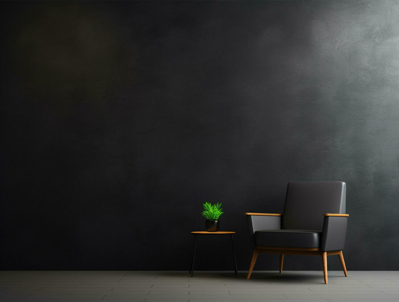 Empty modern interior dark office wall background front view Ai generated photo