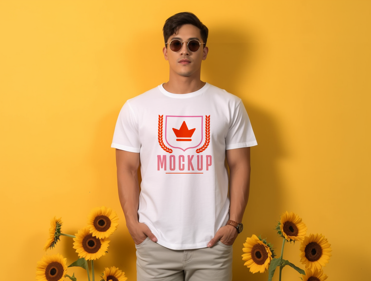 Editable tshirt mockup PSD template ai generated