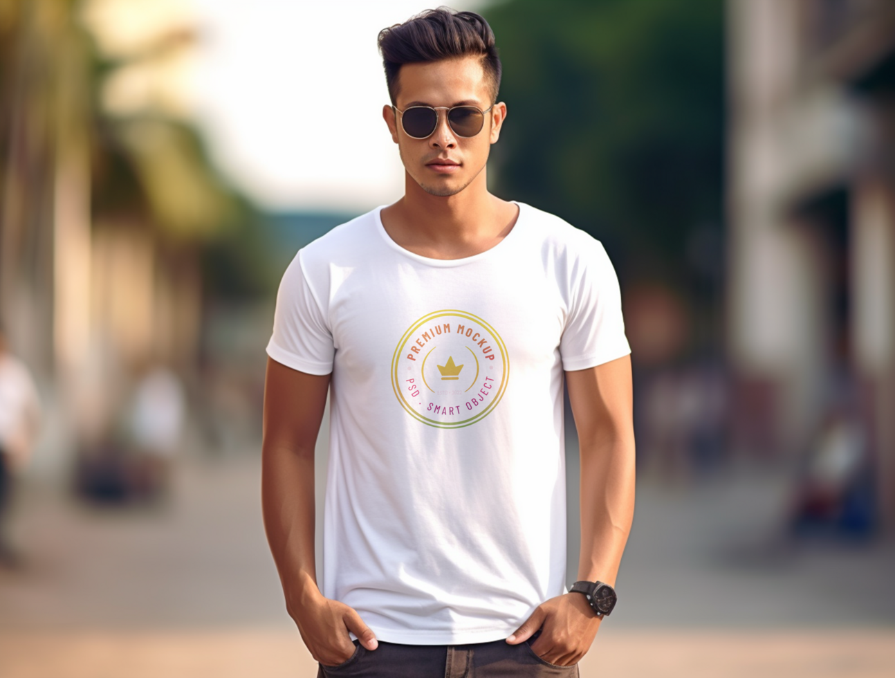 Editable tshirt mockup PSD template ai generated