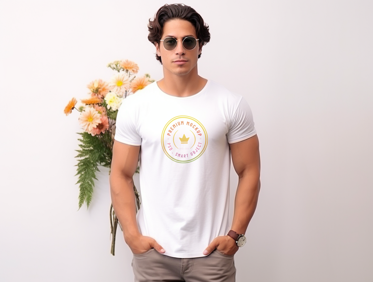 Editable tshirt mockup PSD template ai generated