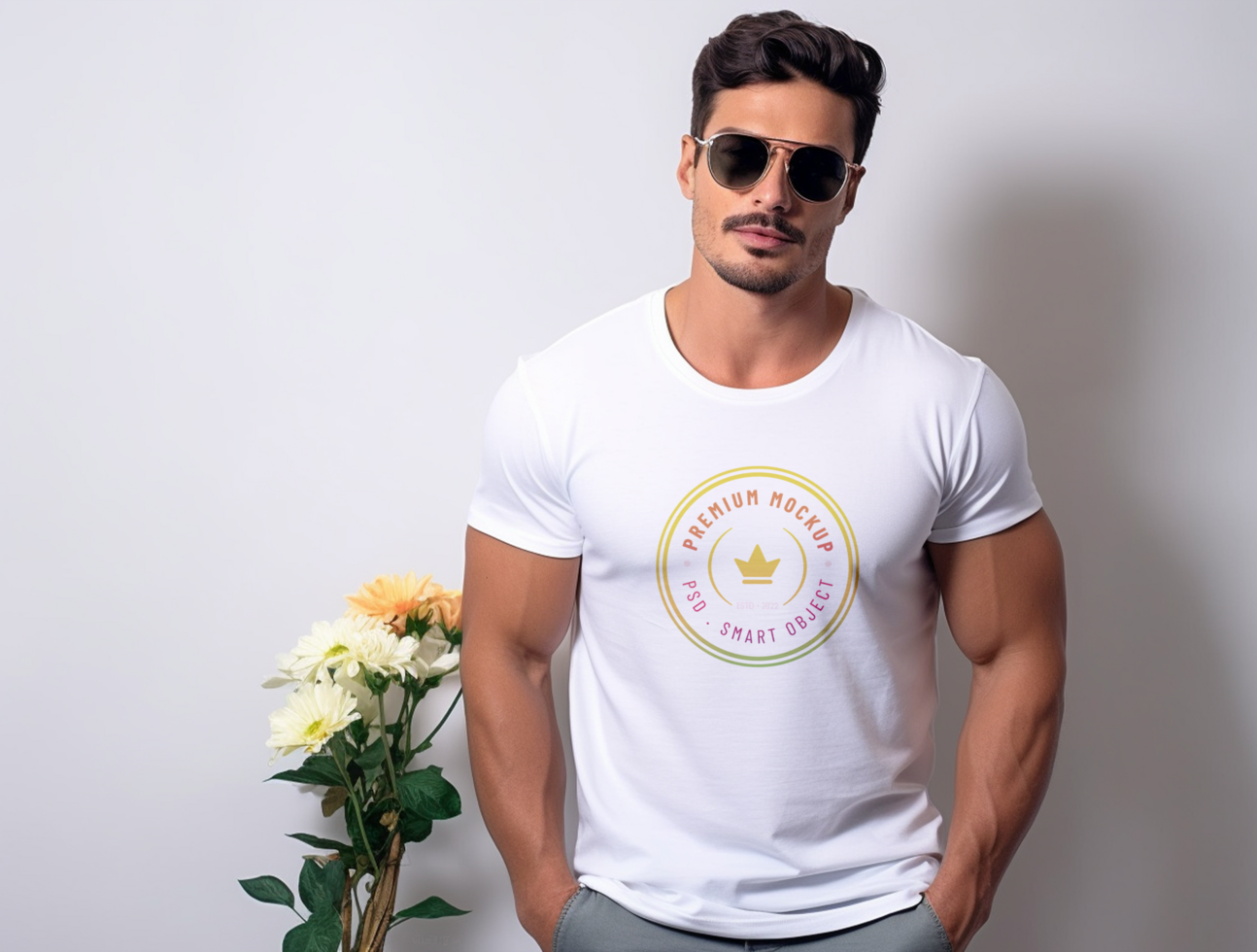 Editable tshirt mockup PSD template ai generated