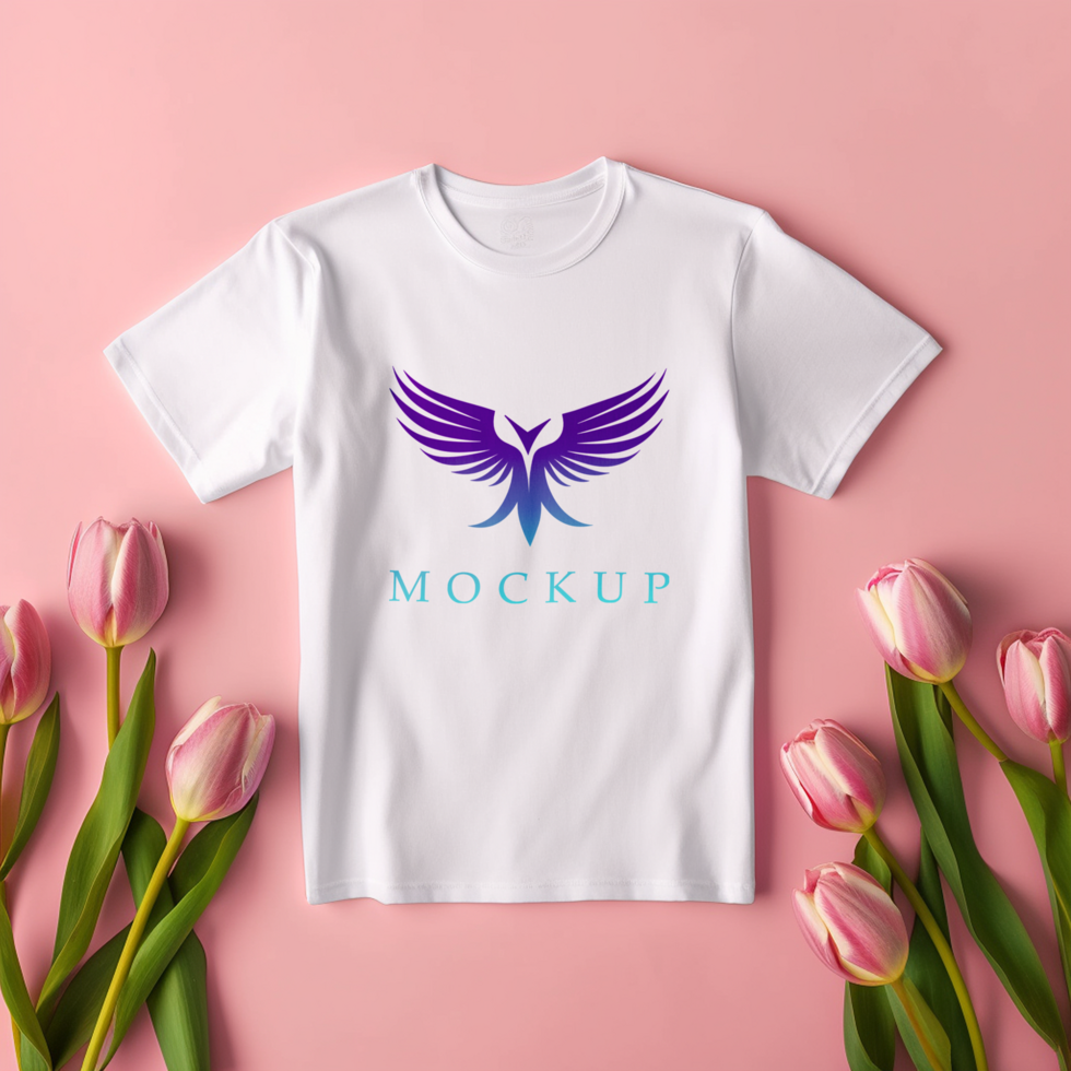 Editable tshirt mockup PSD template free ai generated