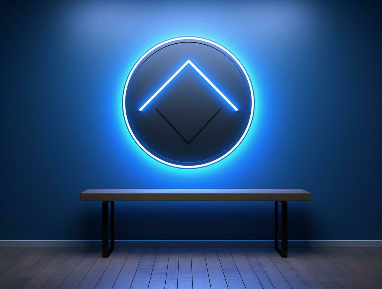 Empty lighting modern interior wall background front view Ai generated photo