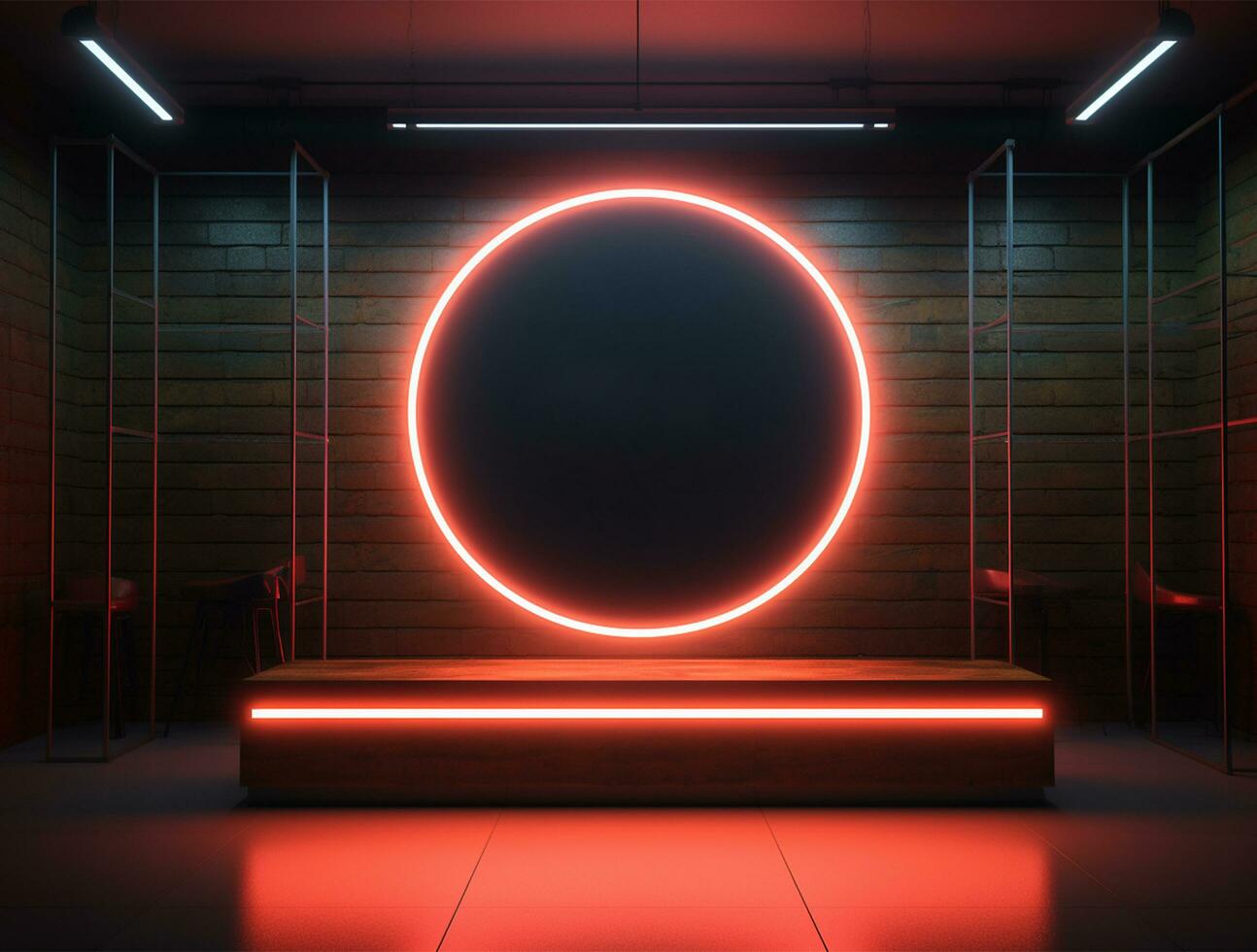Empty lighting modern interior wall background front view Ai generated photo