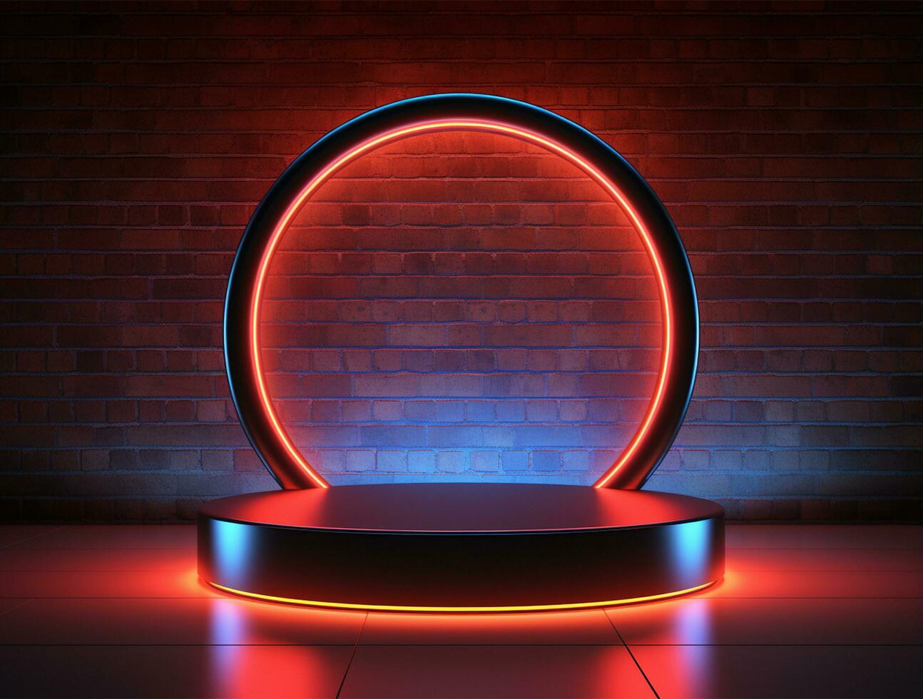 Clean simple 3d lighting base for logo mockup background Ai generated photo