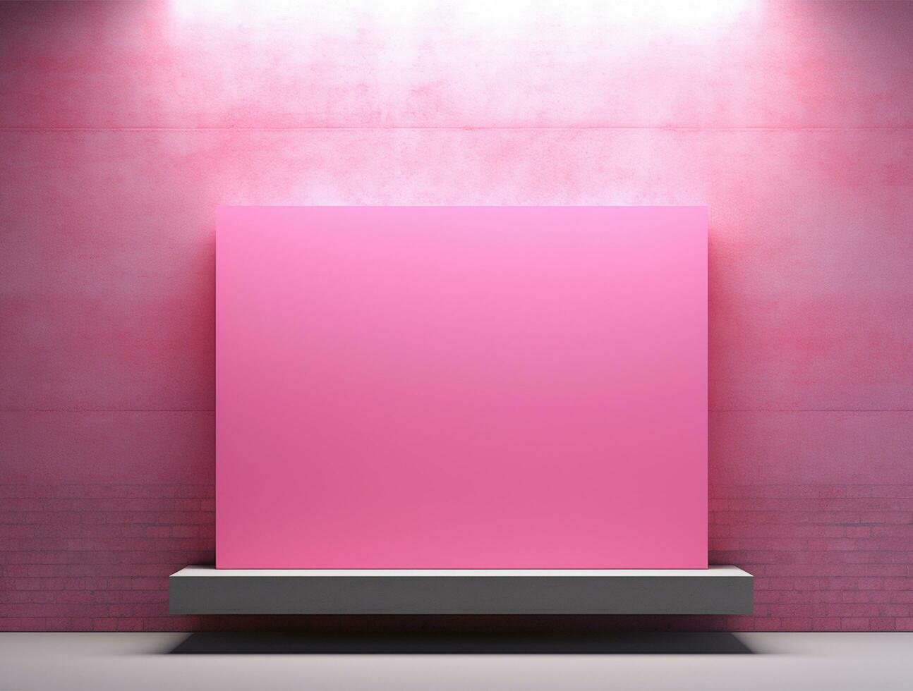 Empty neon light modern interior wall background front view Ai generated photo
