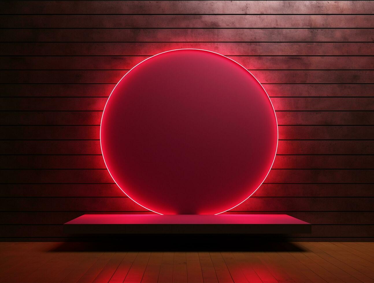 Empty neon light modern interior wall background front view Ai generated photo