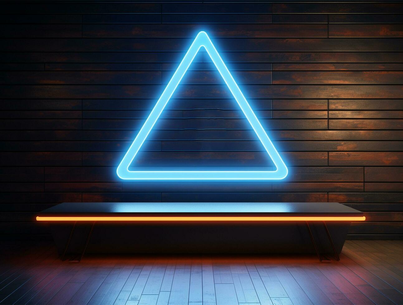 Empty neon light modern interior wall background front view Ai generated photo