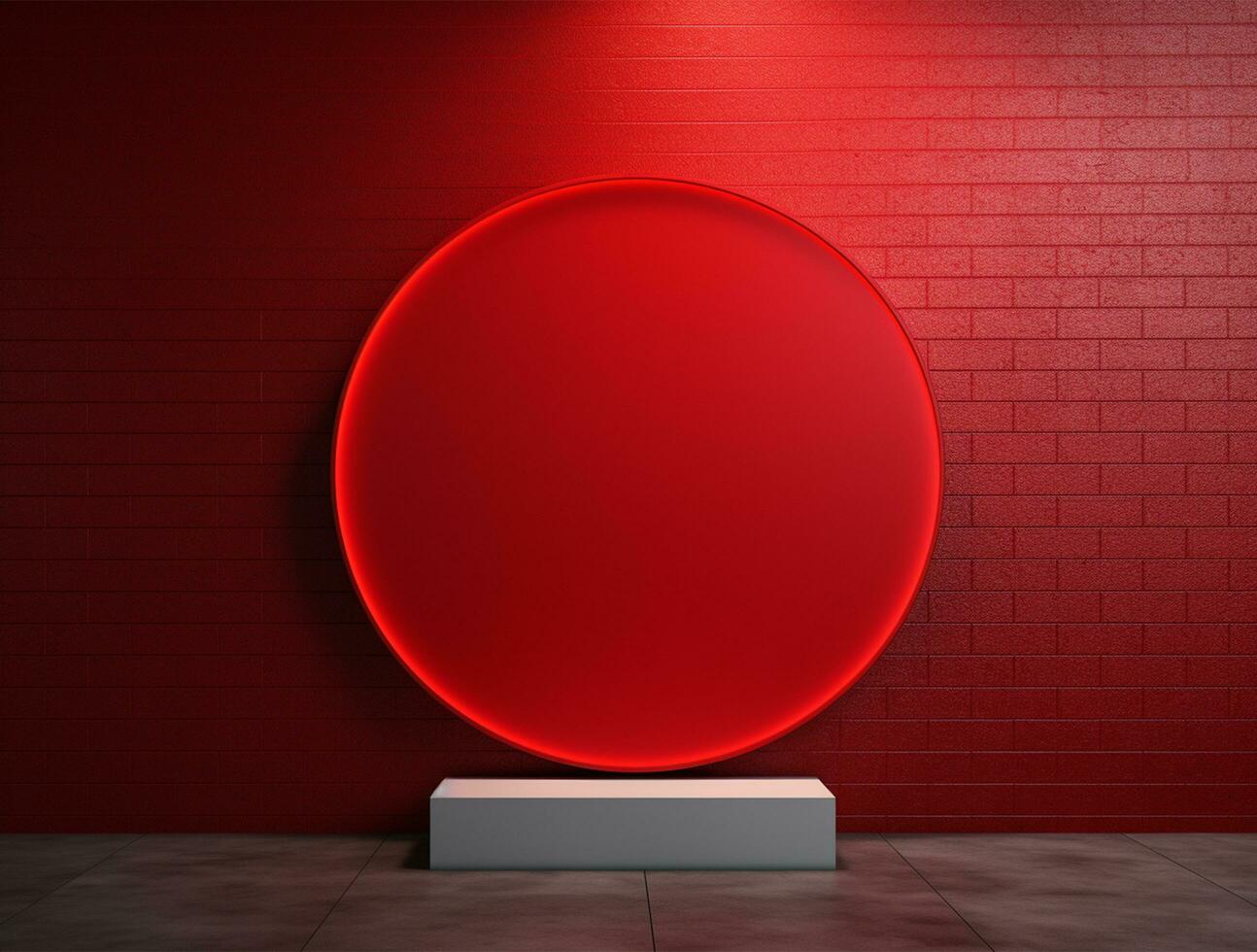 Empty neon light modern interior wall background front view Ai generated photo