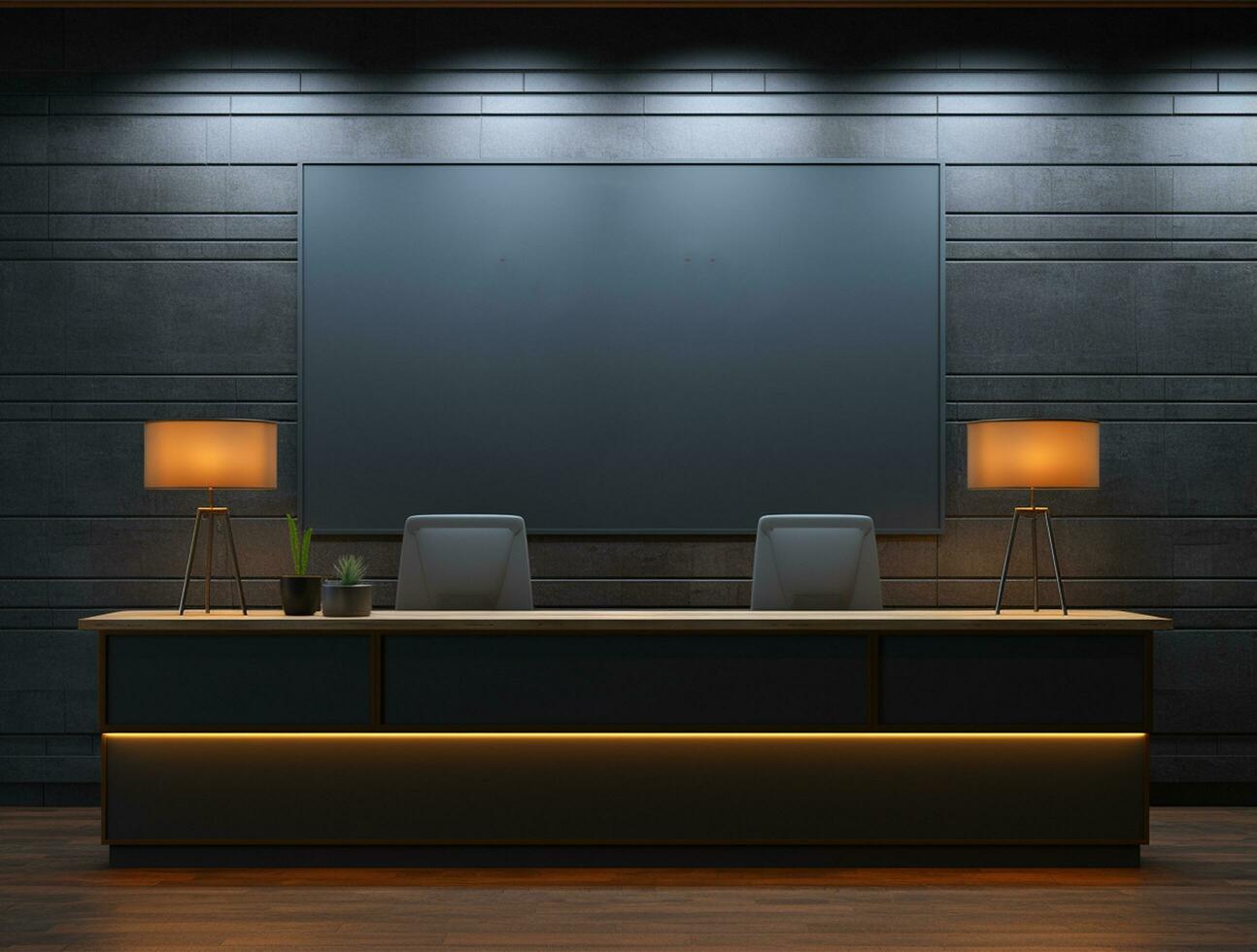Empty modern interior wall background front view Ai generated photo