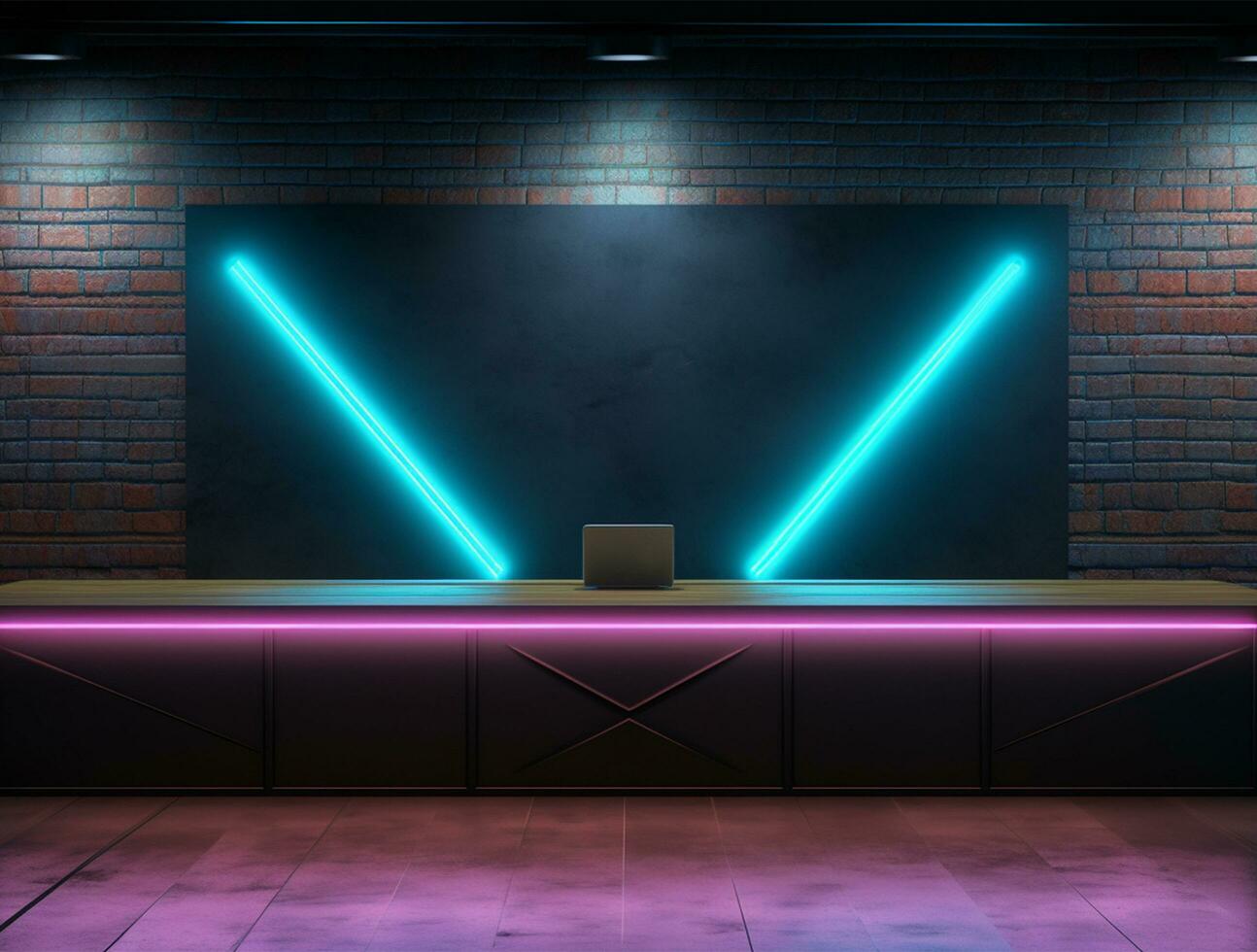 Empty modern interior wall background front view Ai generated photo