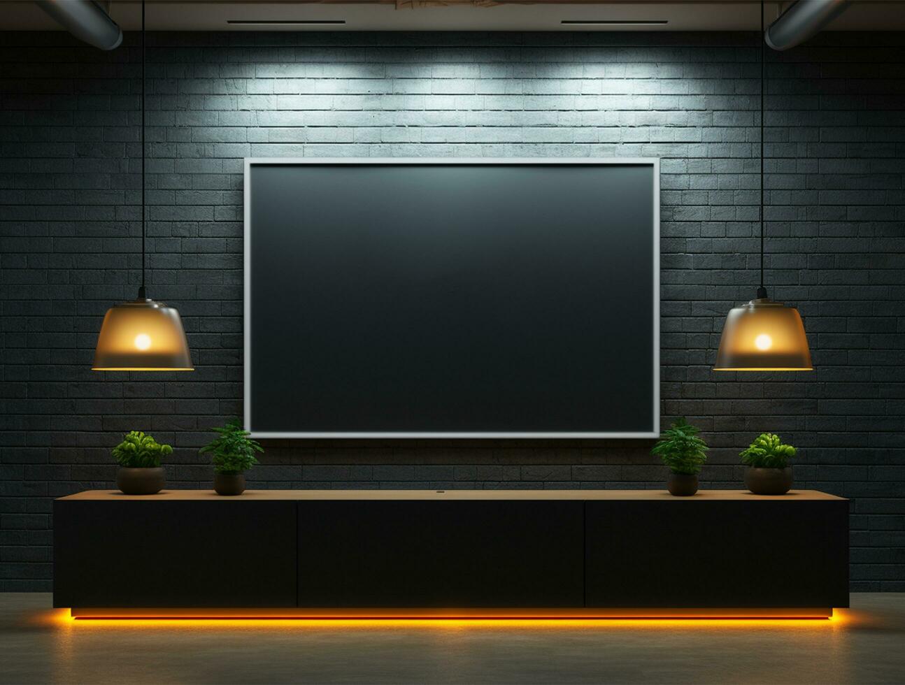 Empty modern interior wall background front view Ai generated photo
