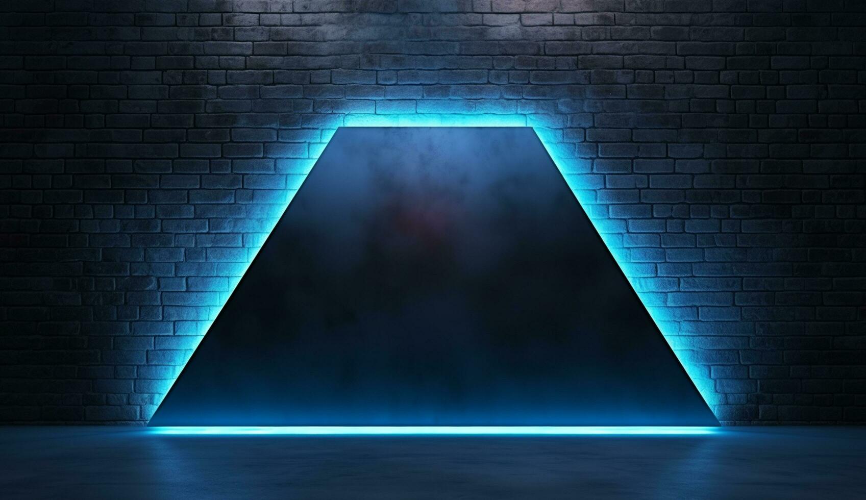 Clean simple neon light 3d base for logo mockup background Ai generated photo