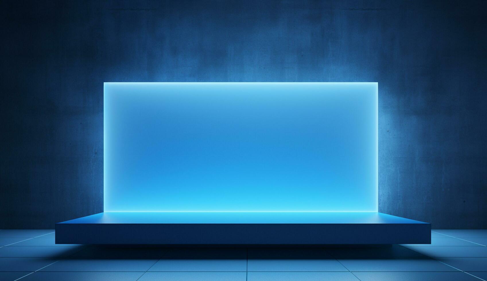 Clean simple neon light 3d base for logo mockup background Ai generated photo