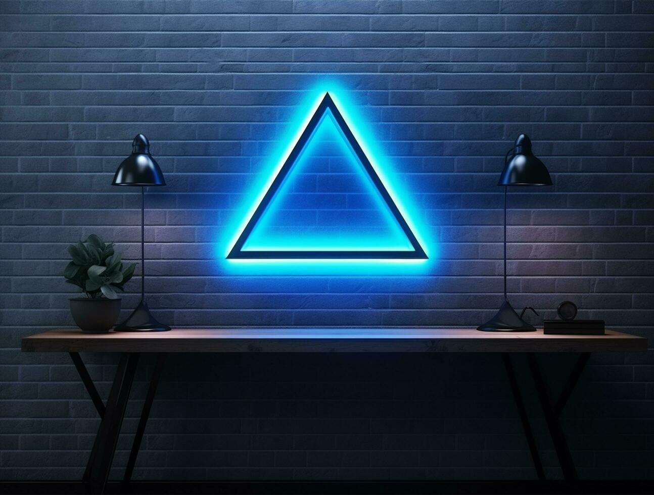 Clean simple neon light 3d base for logo mockup background Ai generated photo
