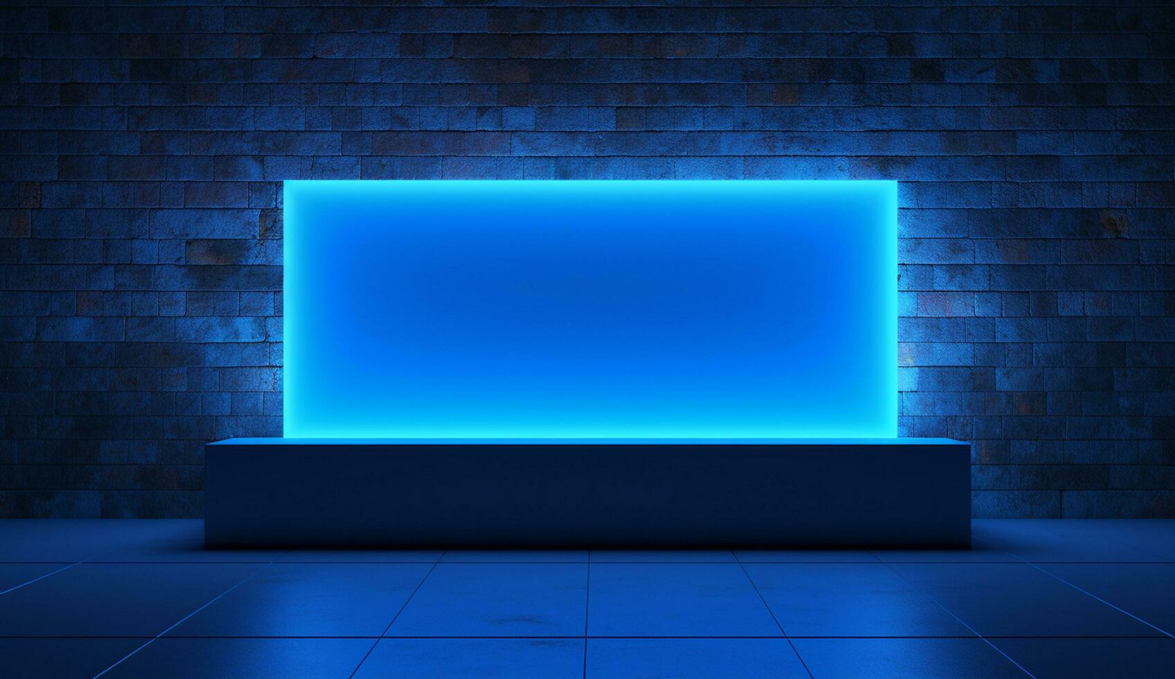 Clean simple neon light 3d base for logo mockup background Ai generated photo