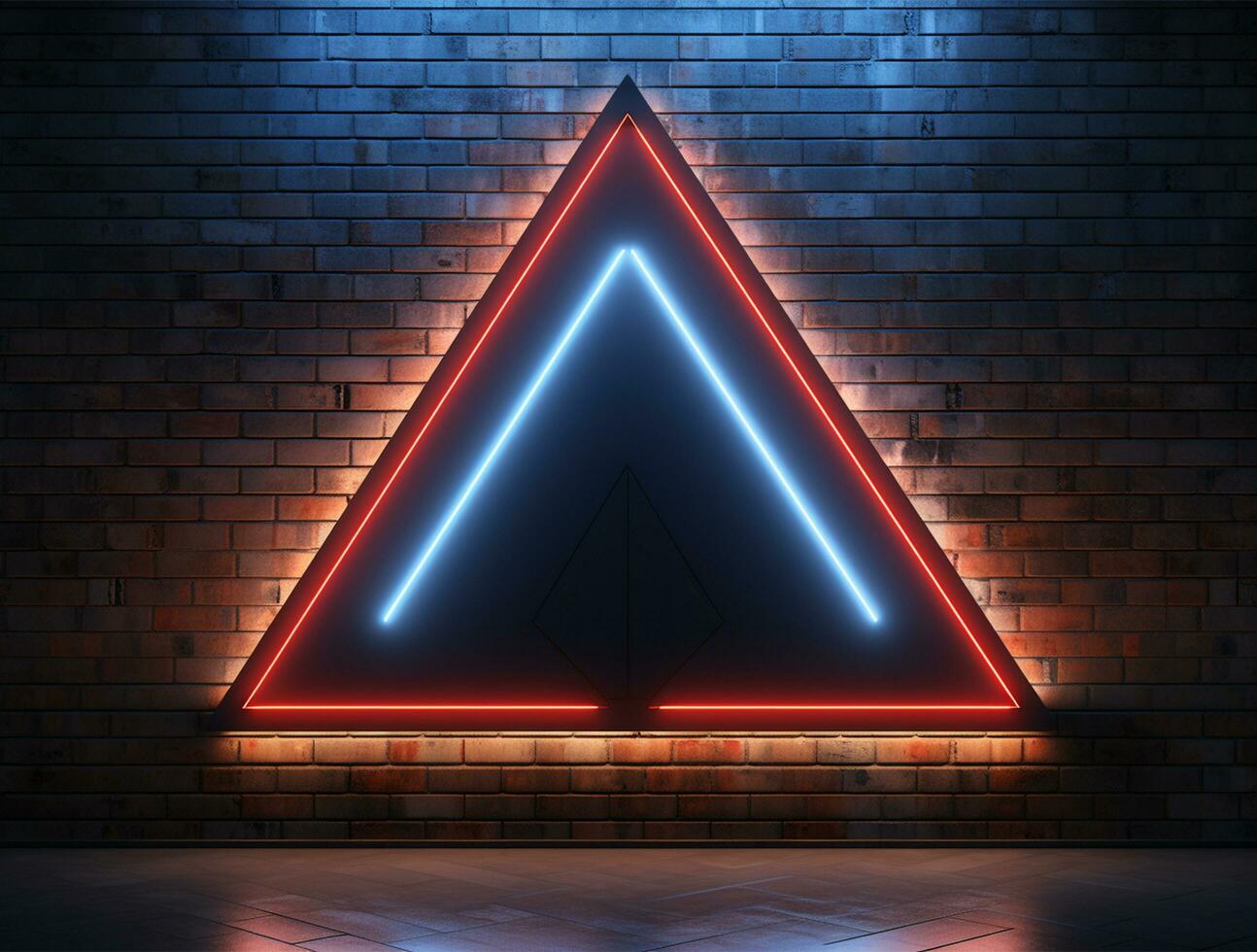 Clean simple neon light 3d base for logo mockup background Ai generated photo