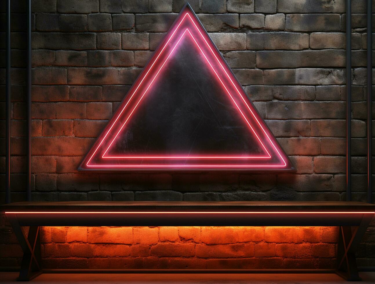 Clean simple neon light 3d base for logo mockup background Ai generated photo