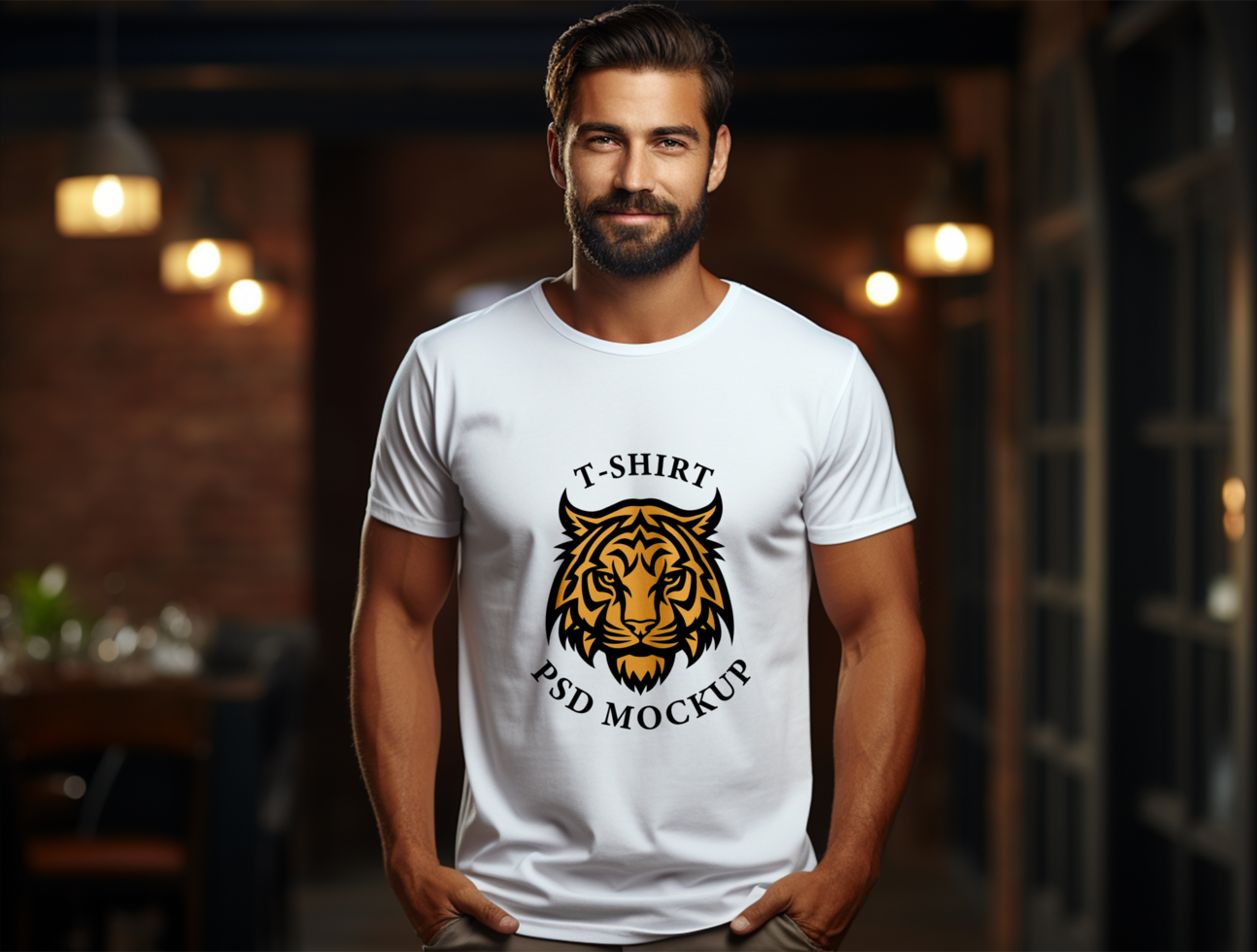 Editable tshirt mockup PSD template ai generated