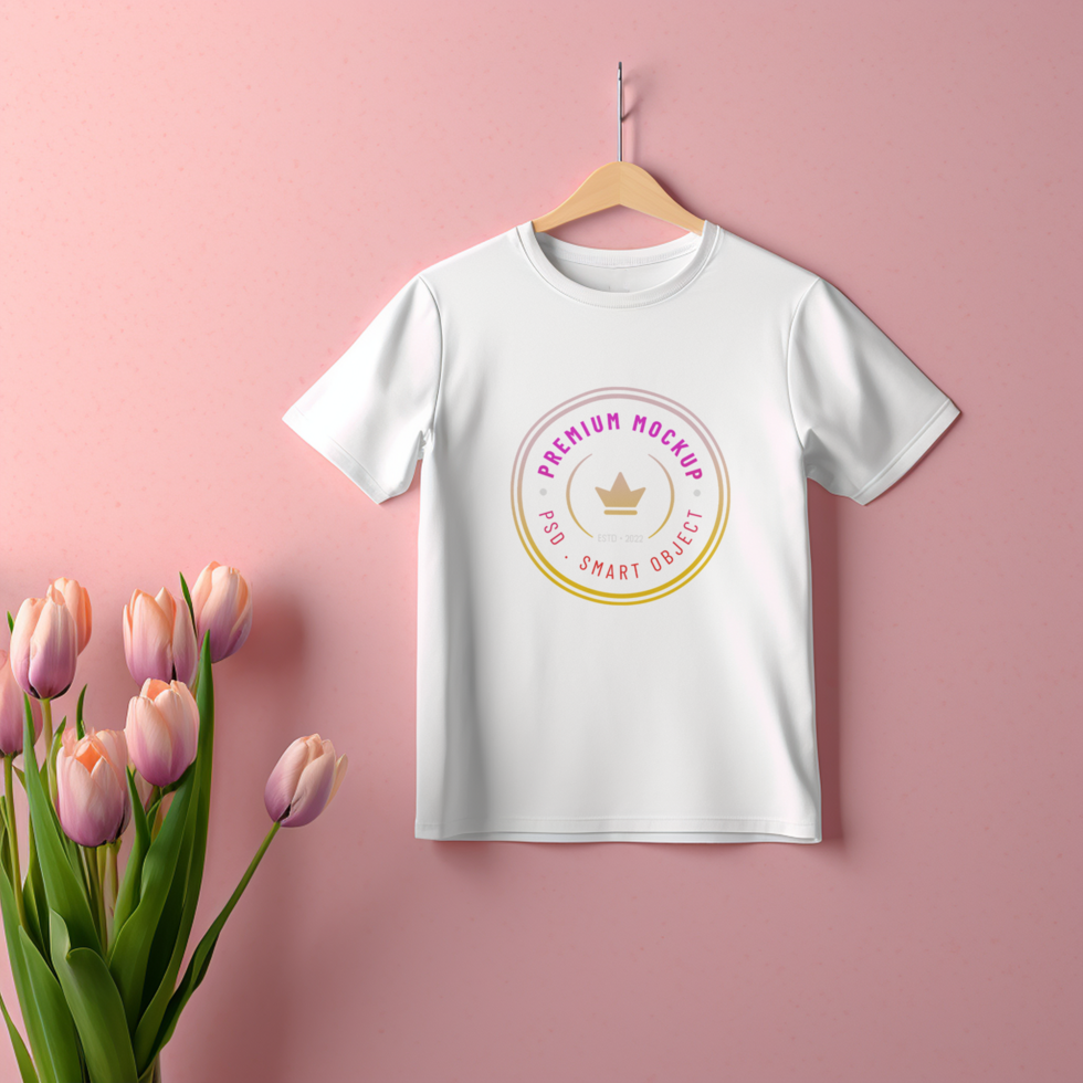 Editable tshirt mockup PSD template ai generated