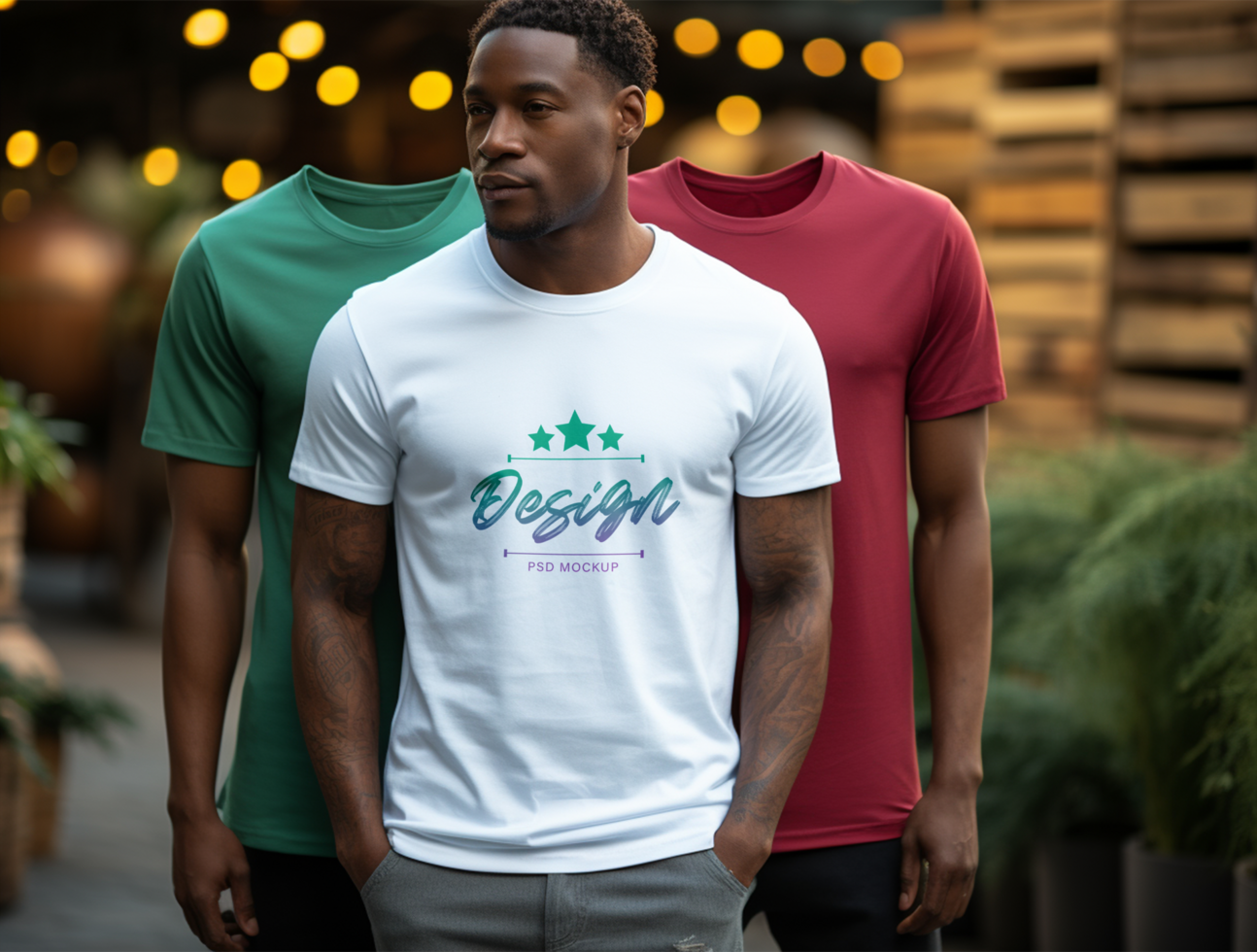 Editable tshirt mockup PSD template ai generated
