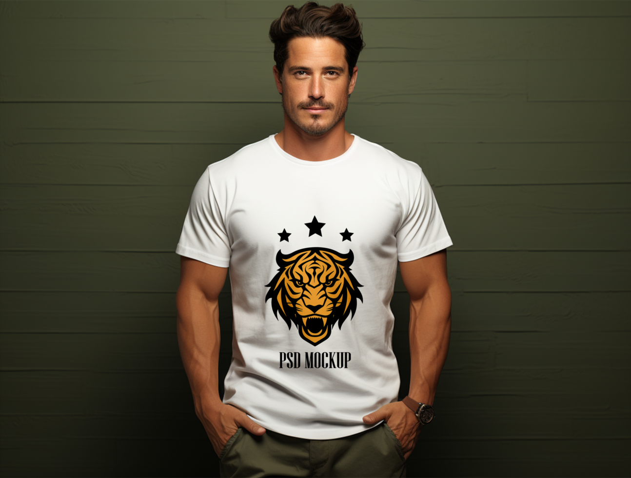 Editable tshirt mockup PSD template ai generated