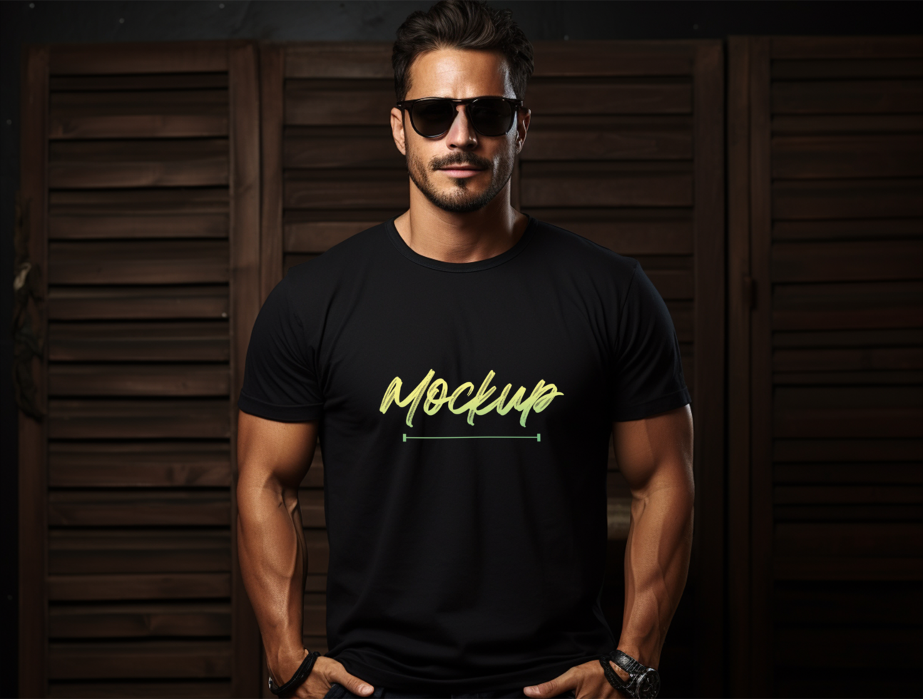 Editable tshirt mockup PSD template ai generated