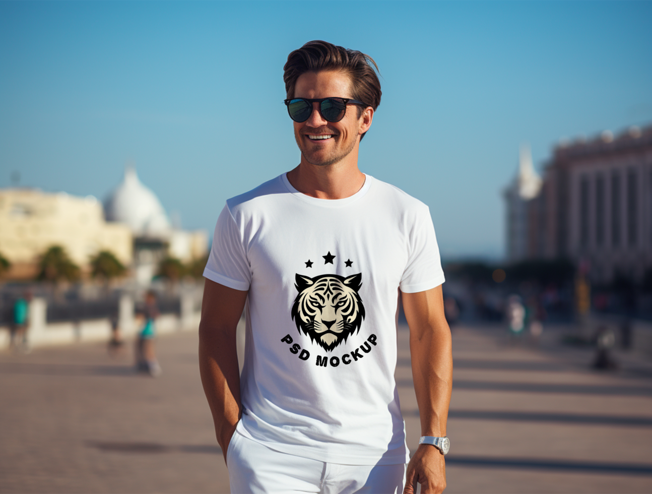 Editable tshirt mockup PSD template ai generated