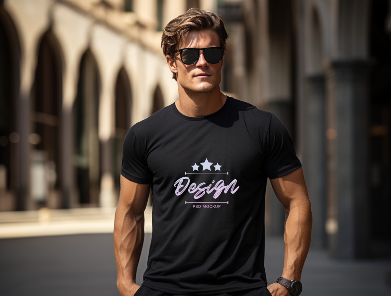 Editable tshirt mockup PSD template ai generated
