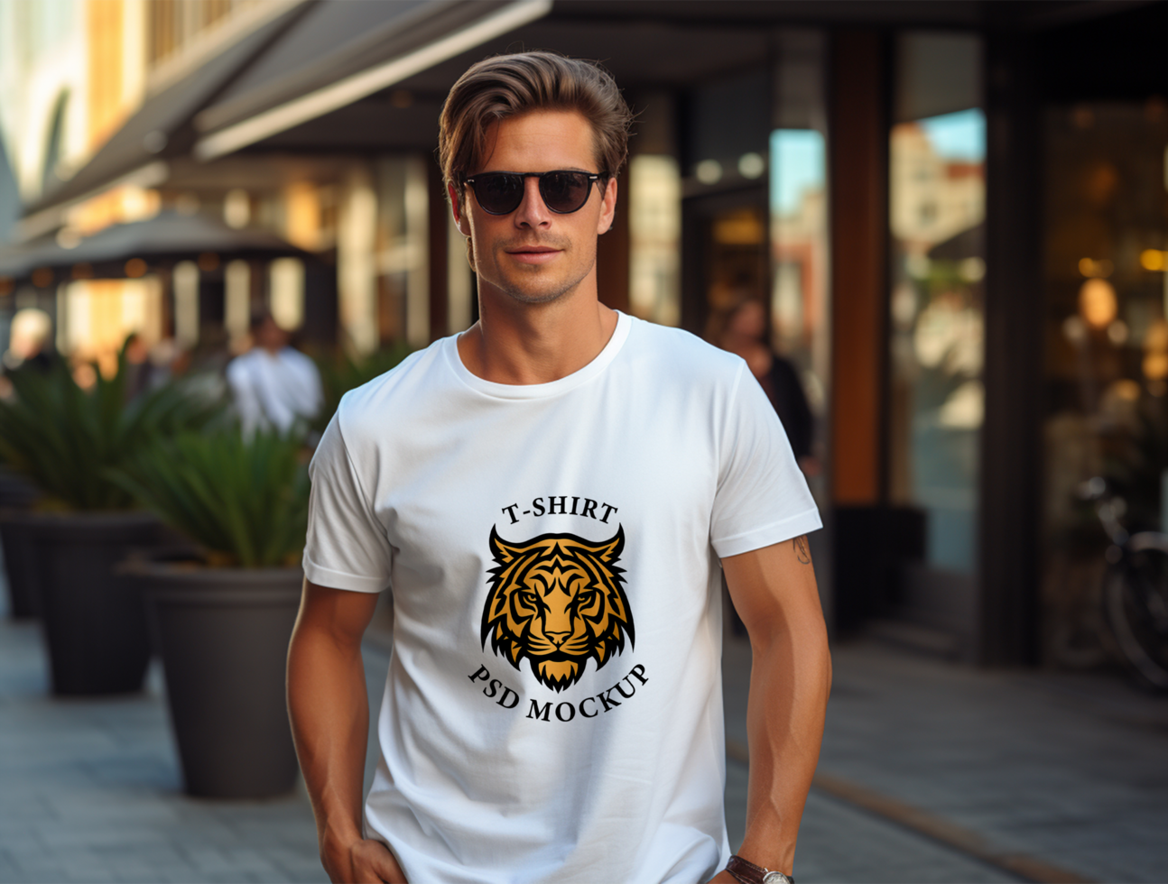 Editable tshirt mockup PSD template ai generated