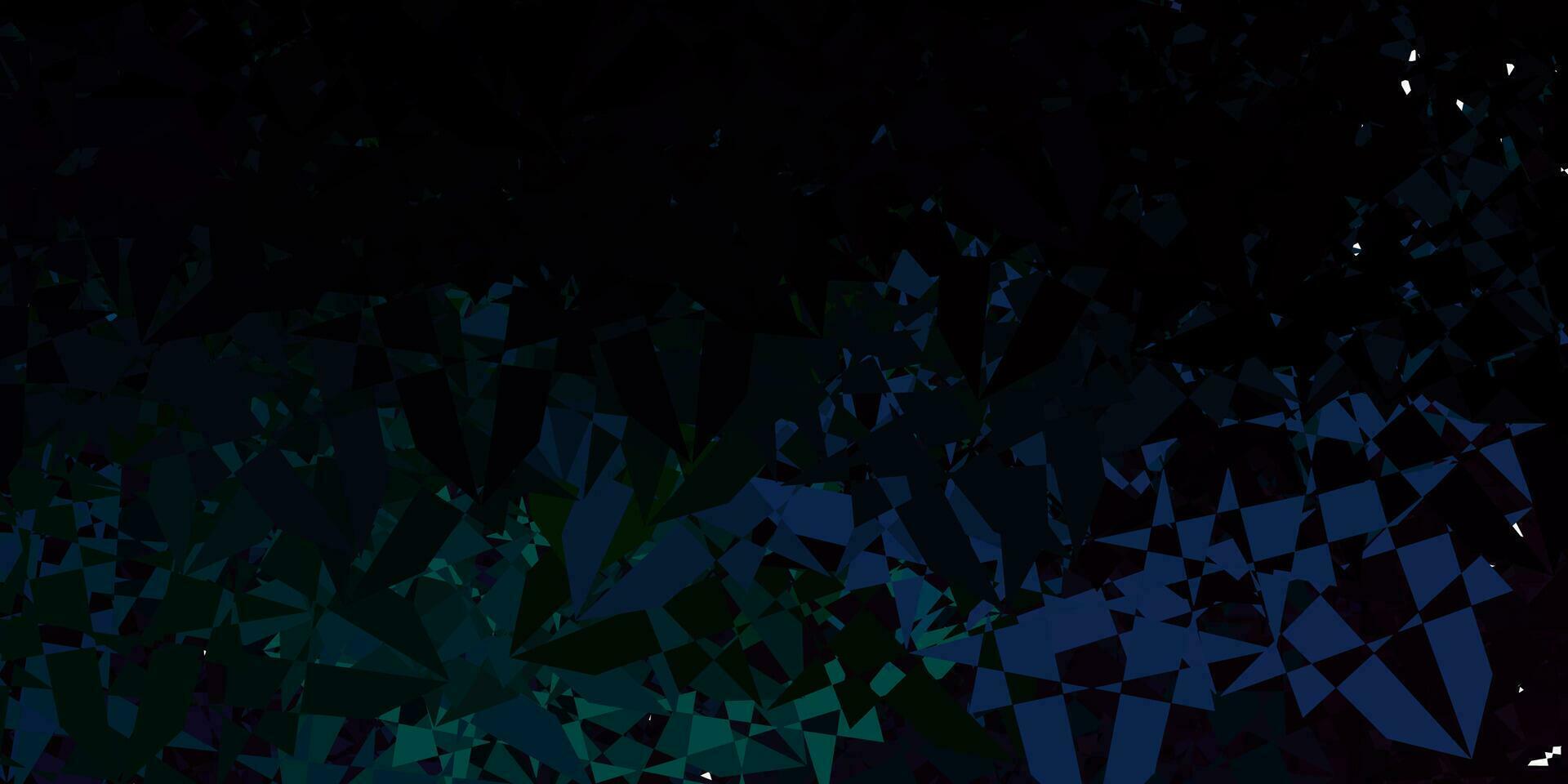 Dark Blue, Green vector pattern with polygonal shapes.