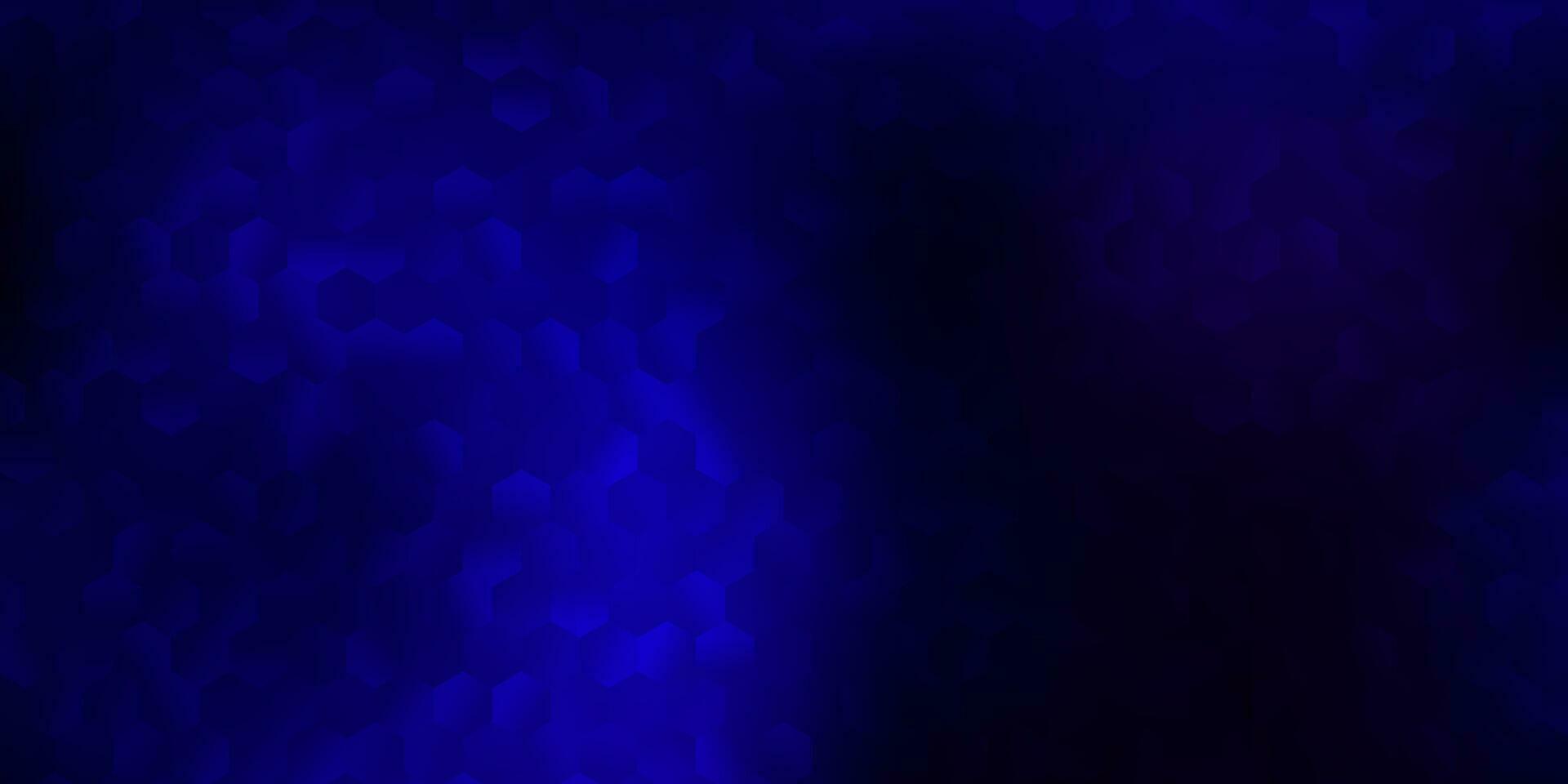 Dark purple, pink vector backdrop with a batch of hexagons.