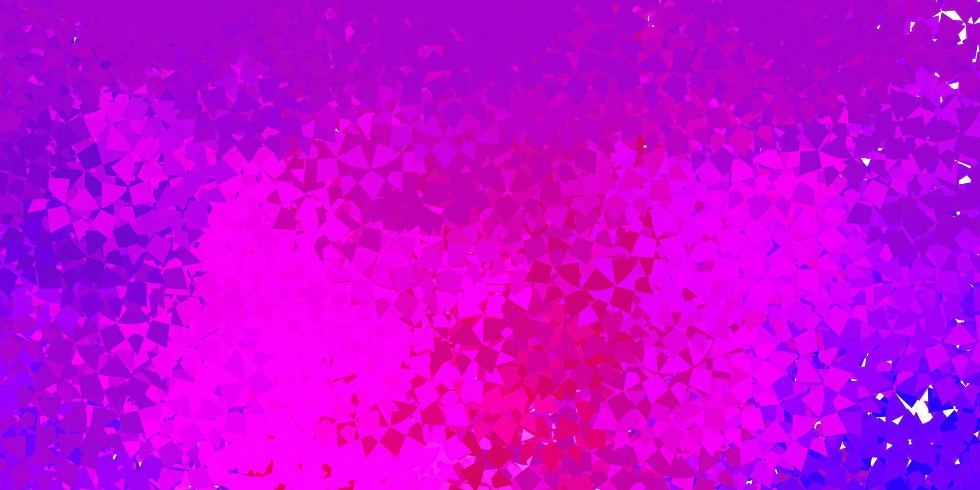 Dark purple, pink vector background with polygonal forms.