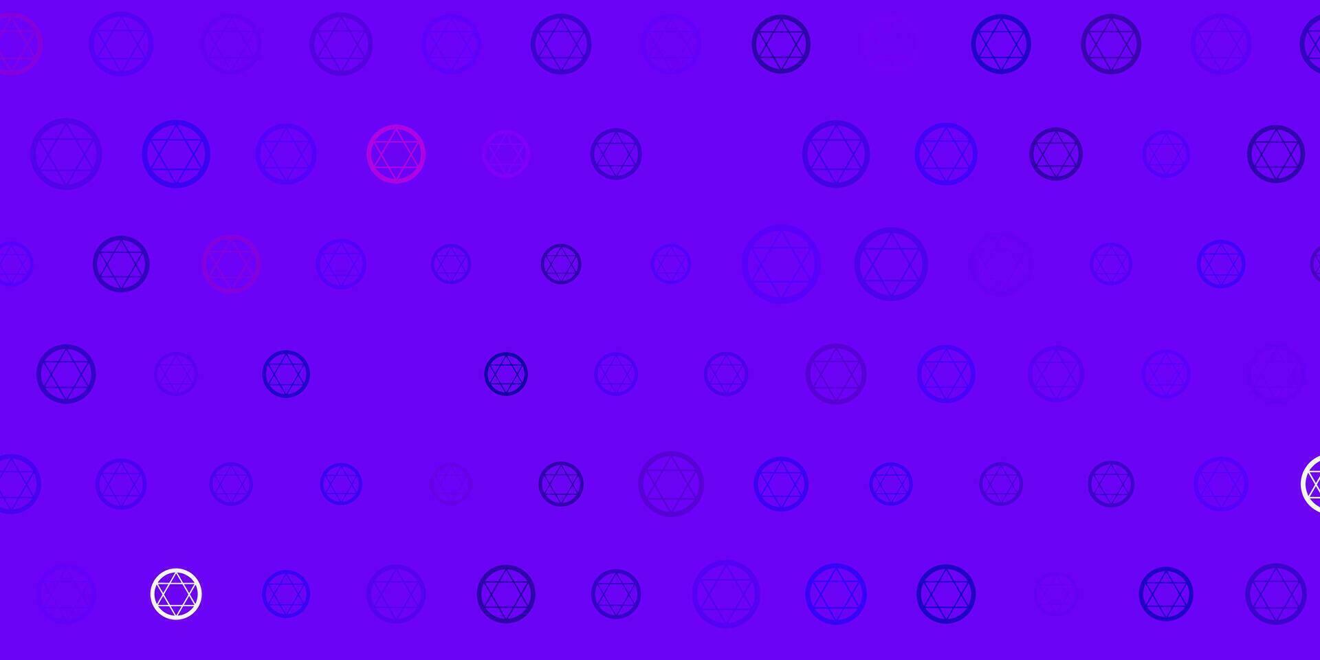 Light Purple, Pink vector background with occult symbols.