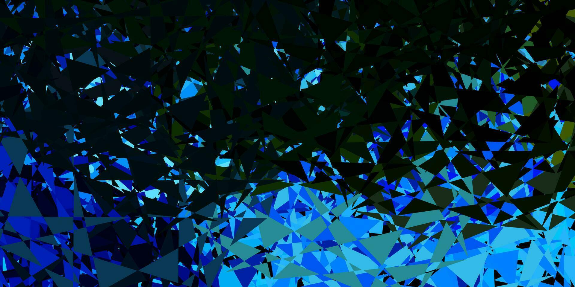 Dark blue, green vector pattern with polygonal shapes.