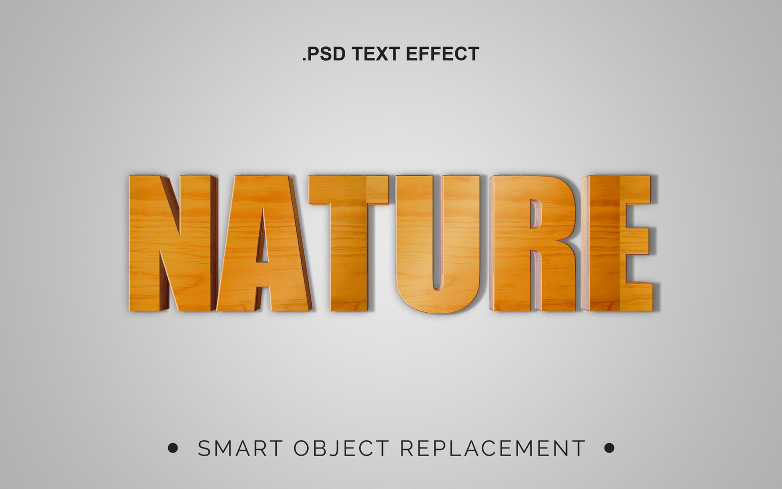 3D Realistic Natural Texture Text Effect psd
