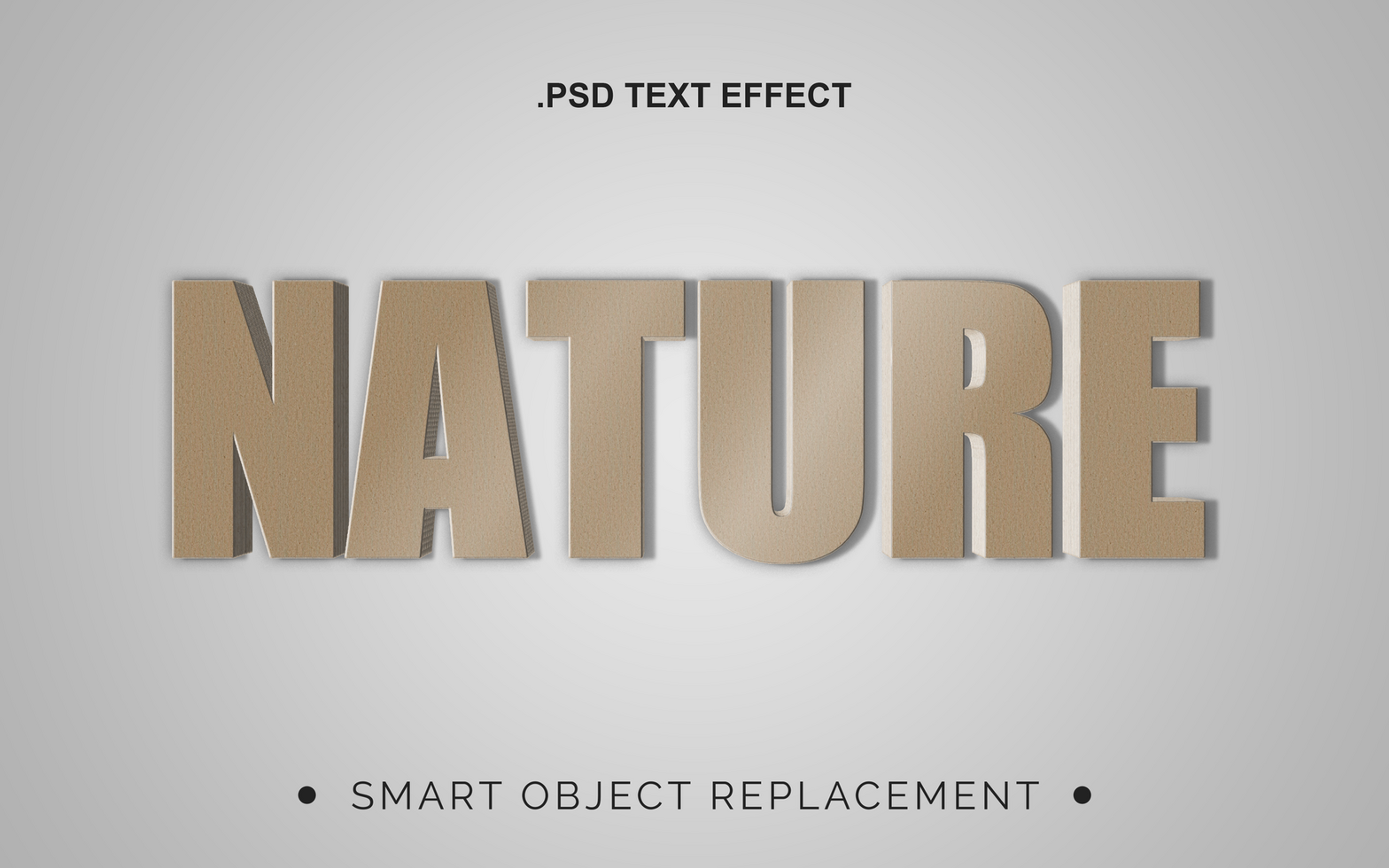 3D Realistic Natural Texture Text Effect psd