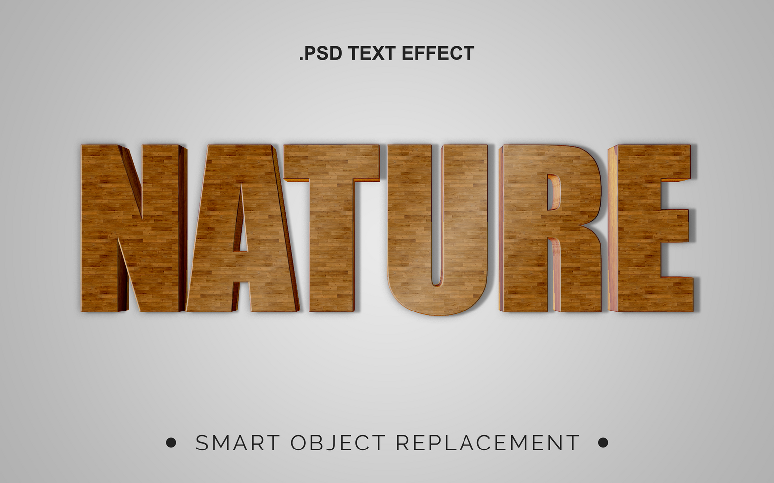 3D Realistic Natural Texture Text Effect psd