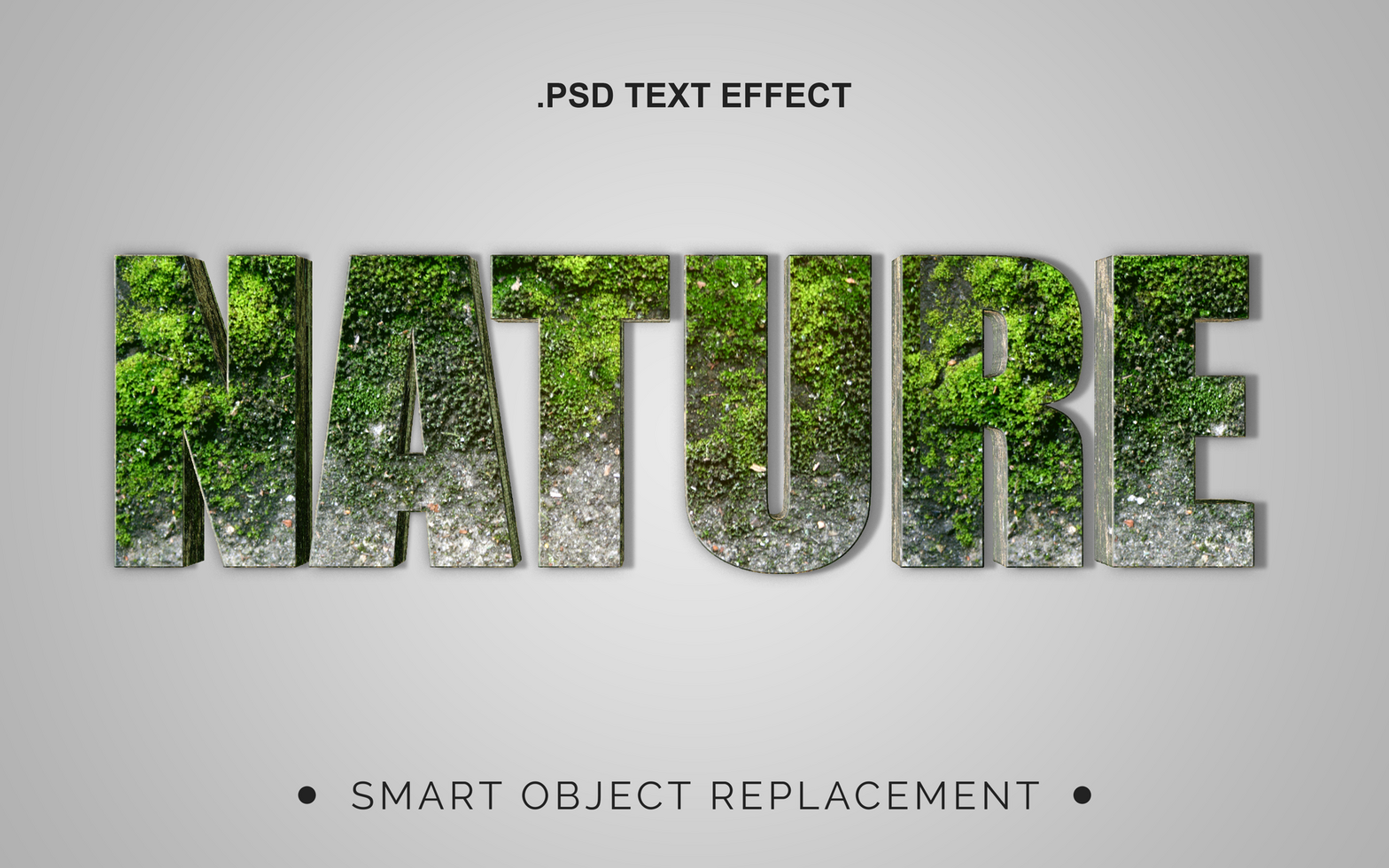 3D Realistic Natural Texture Text Effect psd