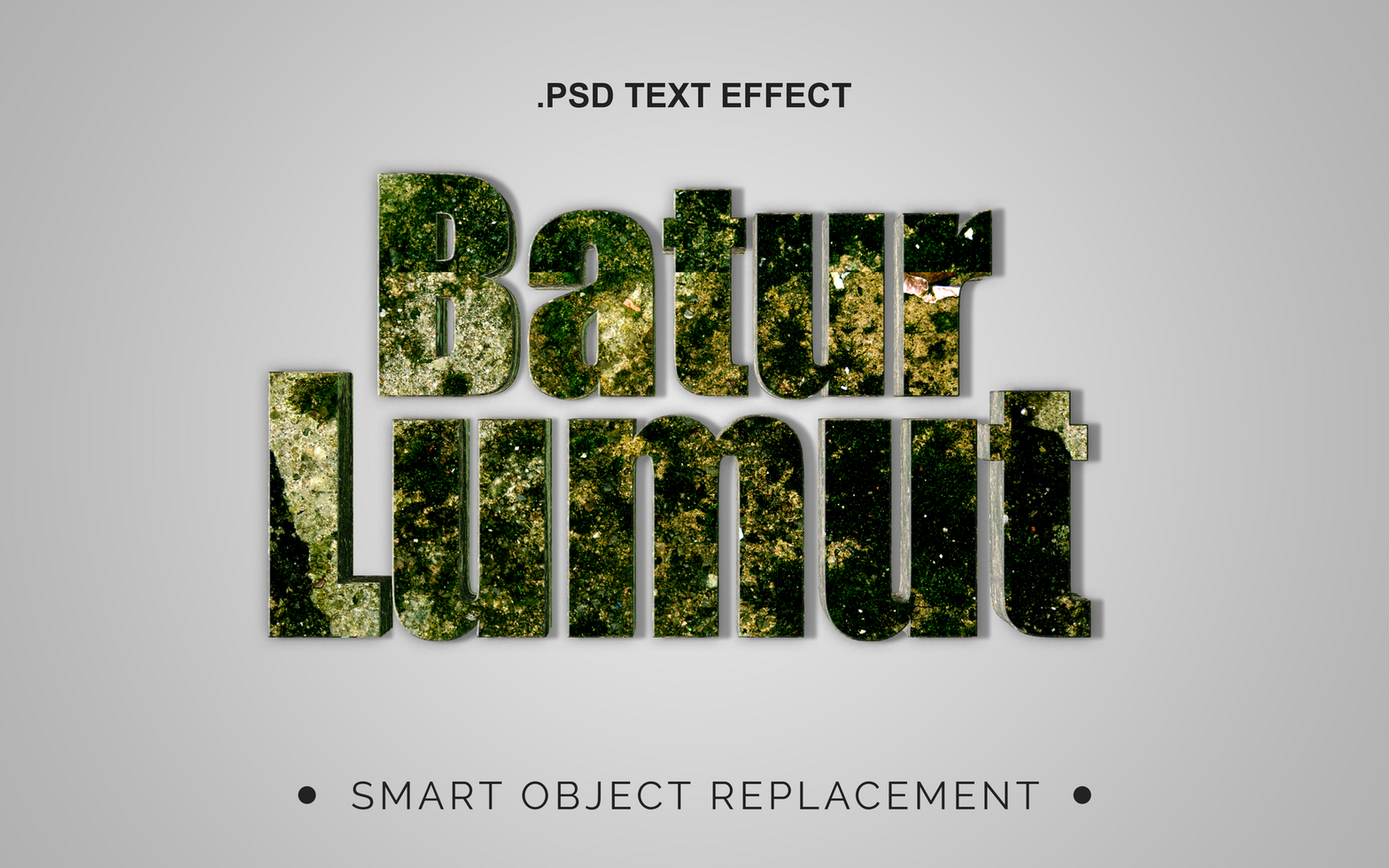 3D Realistic Natural Texture Text Effect psd