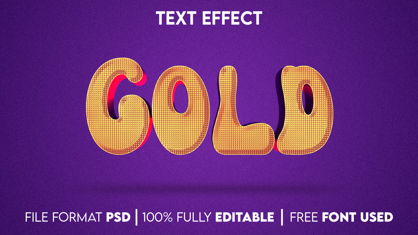 Gold Editable Text Effect psd