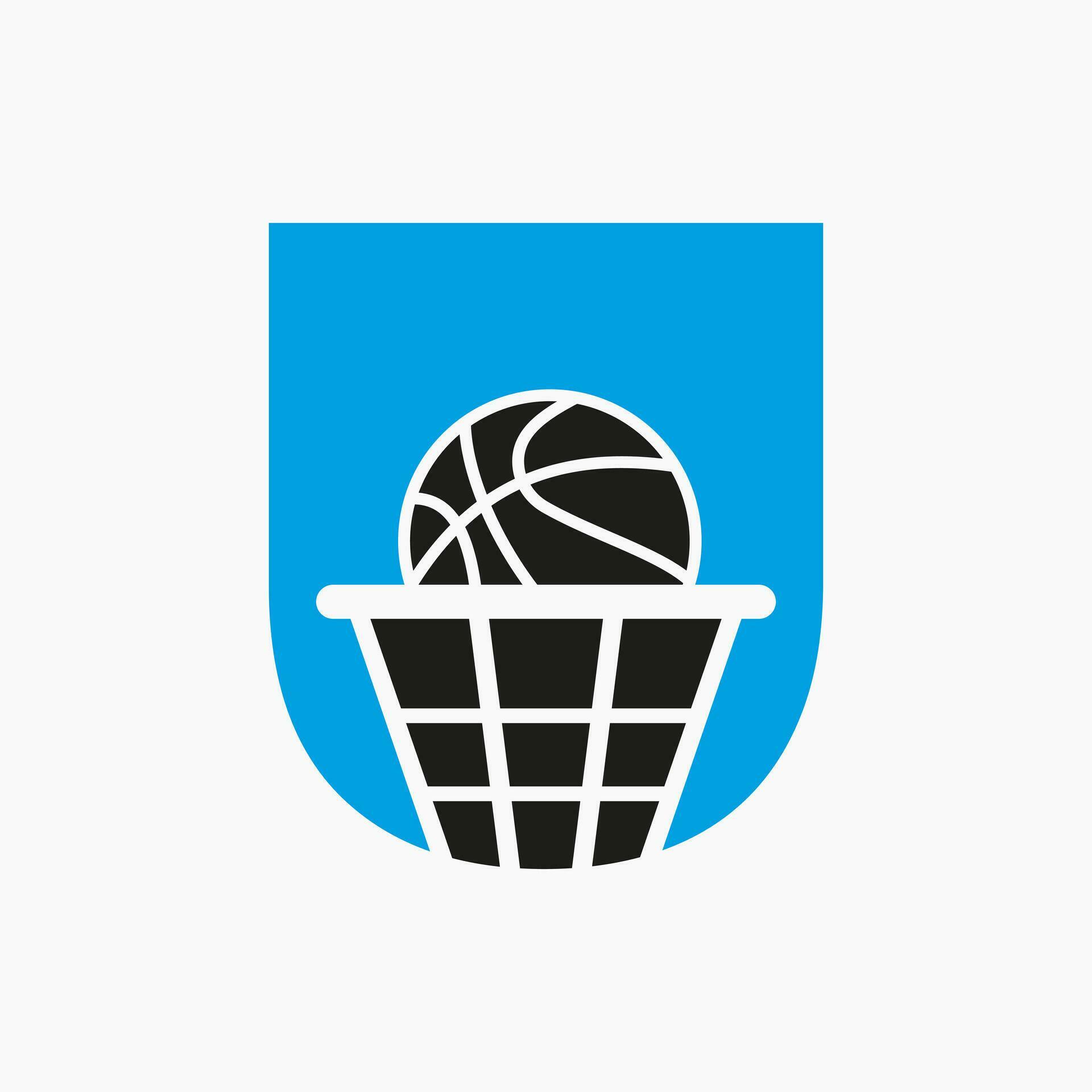 Letter U Basketball Logo Concept. Basket Ball Logotype Symbol Vector