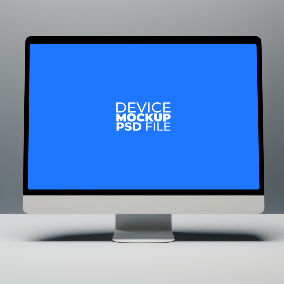 computer monitor mockup on desk AI Generative psd
